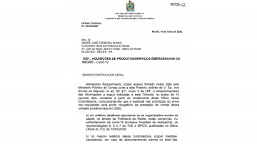 Relator do TCE cobra transparência nos gastos dos hospitais de campanha do Recife