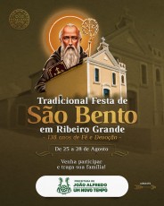 Tradicional Festa de São Bento em João Alfredo completa 138 anos e será realizada entre os dias 25 e 28 de agosto