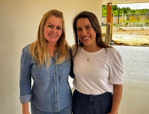 Raquel Lyra e Roberta Arraes visitam obras do hospital do câncer do Sertão