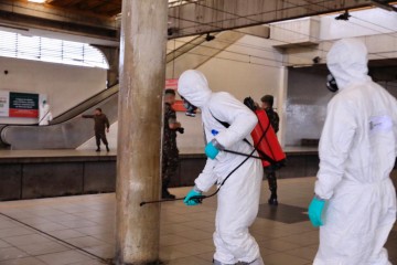 Desinfecção de estações de metrô no Recife começam a ser realizadas pelo Comando Conjunto NE   
