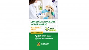 AME Animal abre inscrições para curso gratuito de Auxiliar Veterinário
