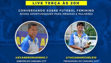 Caruaru City promove bate-papo online sobre o futebol feminino nesta terça 