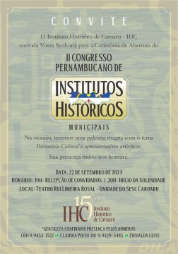 Instituto histórico de caruaru (ihc) promove congresso estadual