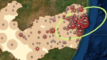 Mapa da Fundaj aponta casos de coronavírus em cerca de 70% dos municípios de PE