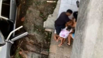 Preso homem que foi filmado agredindo mulher na frente da filha em Carpina