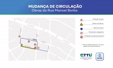 Mudança temporária de trânsito no bairro da Boa Vista começa nesta terça