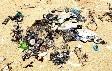 Resíduos de óleo e lixo oceânico são encontrados nas praias de Fernando de Noronha