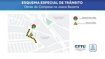 CTTU monta esquema especial de trânsito para obra da Compesa no Terminal Joana Bezerra 