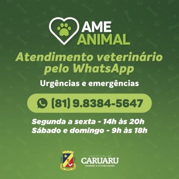 AME Animal disponibiliza número de WhatsApp para urgências e emergências