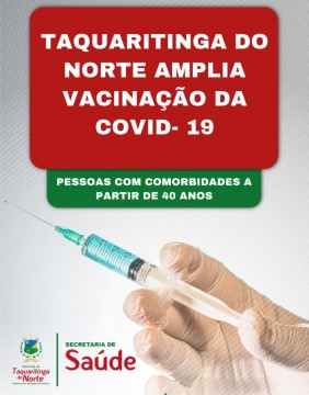 Taquaritinga do Norte amplia vacinação do grupo 2 de comorbidades contra a Covid-19