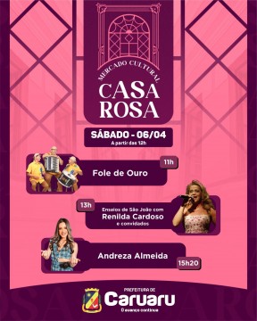 Casa Rosa retoma atividades com programação musical neste fim de semana