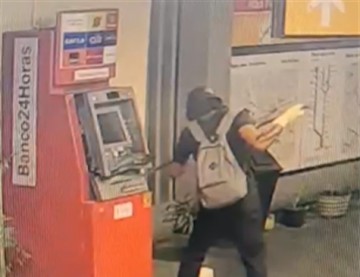 Caixa eletrônico é alvo de bandido na Estação Santa Luzia