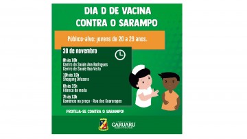 “Dia D” da Campanha Nacional de Vacinação contra Sarampo será no próximo sábado (30)
