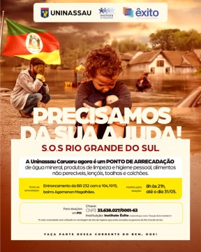 Centro Universitário de Caruaru realiza campanha em prol do Rio Grande do Sul