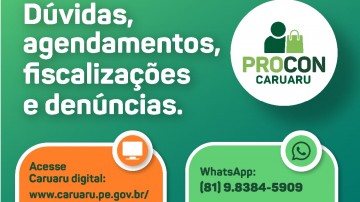 Procon Caruaru reforça o uso de canais digitais para agendamentos, denúncias e reclamações