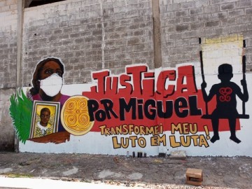 Grafitagem faz homenagem ao menino Miguel