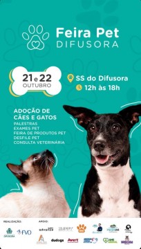 Shopping Difusora realiza feira de adoção de animais neste fim de semana