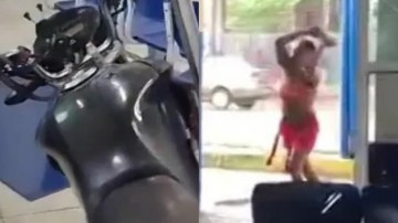 Homem invade policlínica de moto e é preso; horas depois mulher joga tijolo em vigilantes