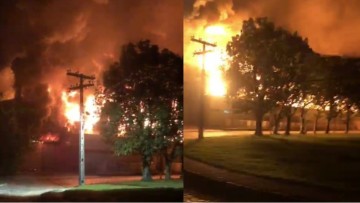Incêndio atinge fábrica de móveis em Jaboatão; trabalhador foi socorrido por inalar fumaça