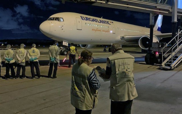O voo de repatriação foi inspecionado pela Anvisa