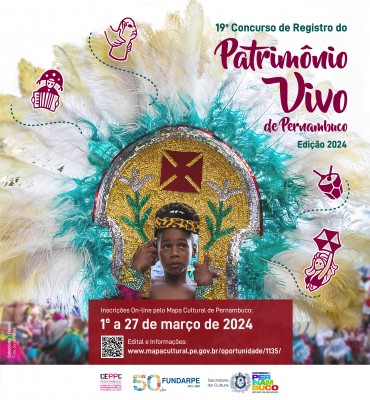 As inscrições são realizadas exclusivamente por meio do Mapa Cultural de Pernambuco,  até as 17h do dia 27 de março.