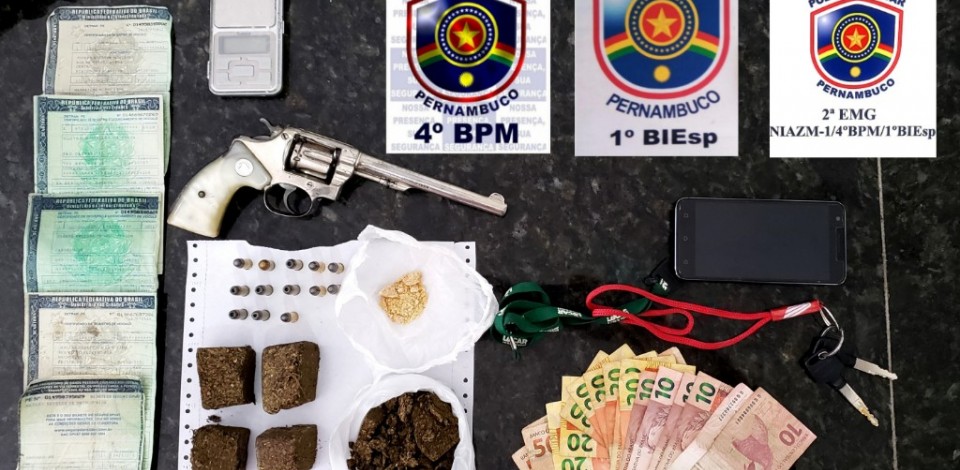 Polícia prende homem por porte ilegal de arma de fogo e tráfico de drogas, em Caruaru