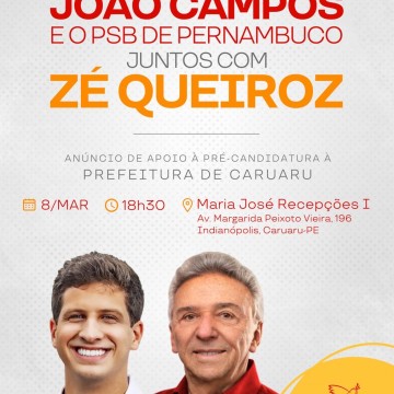 Após PSB declara apoio, João Campos realiza evento ao lado de Zé Queiroz 