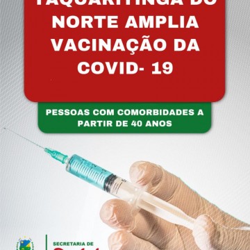 Taquaritinga do Norte amplia vacinação do grupo 2 de comorbidades contra a Covid-19
