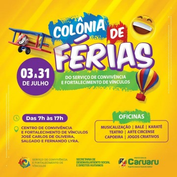 Prefeitura de Caruaru oferece Colônia de Férias gratuita