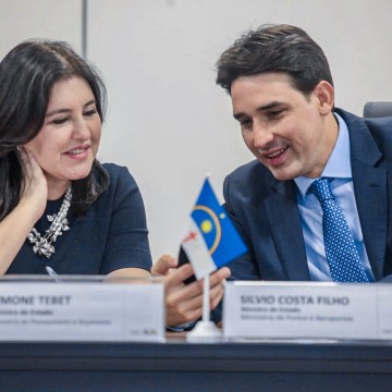 Ministros Silvio Costa Filho e Simone Tebet discutem projetos para integração regional da América do Sul 