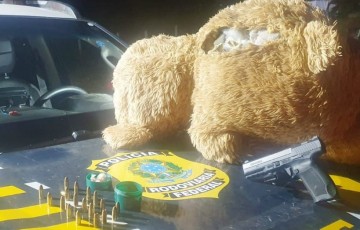 Arma e munições dentro de urso de pelúcia são apreendidas pela PRF em Salgueiro