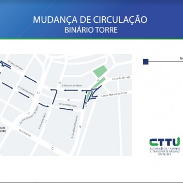 CTTU implanta mudança de circulação e novas faixas de pedestres no bairro da Torre