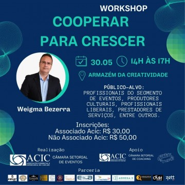 Acic realiza workshop 'Cooperar para Crescer' em Caruaru; saiba como participar