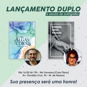 Ivan Correa e Sandra de Lima lançam livro de poesia e prosa na próxima quinta-feira (16), em Caruaru
