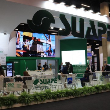 O estande de Suape atrai visitantes na Intermodal South America