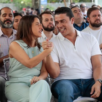 Raquel Lyra e Rodrigo Pinheiro em sintonia durante inauguração em Caruaru
