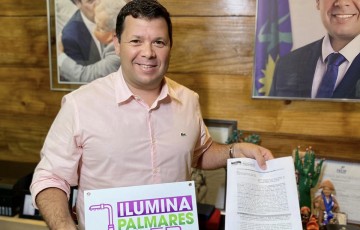Prefeito de Palmares assina ordem de serviço para novo parque de iluminação pública em Led 