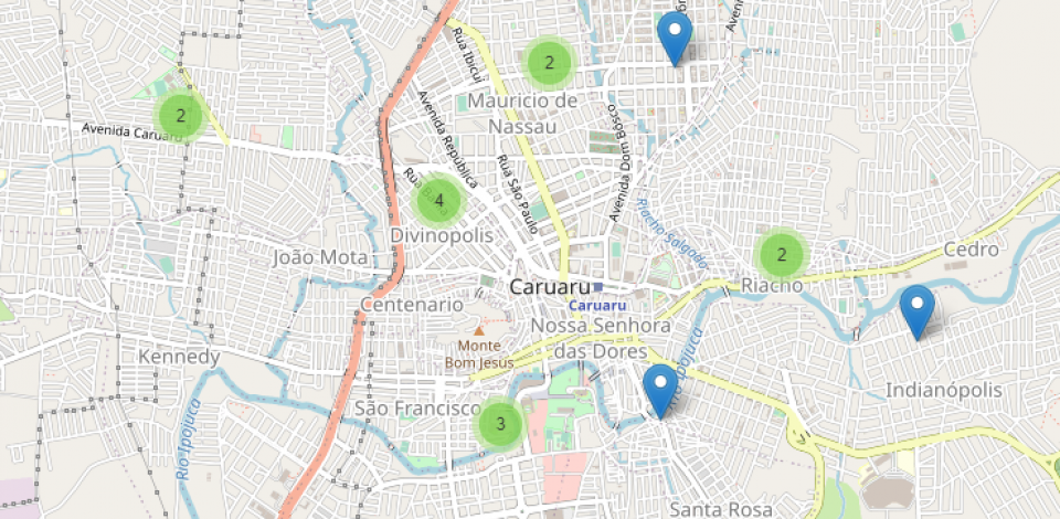 Mapa aponta locais de casos de covid-19 em PE; Maurício de Nassau e Divinópolis são os mais atingidos em Caruaru