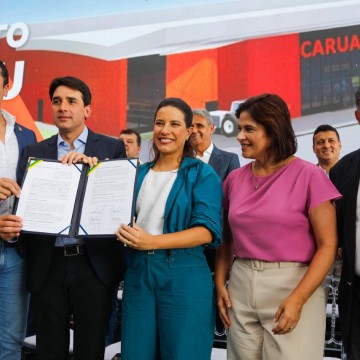 Raquel Lyra e Silvio Costa Filho anunciam investimentos no aeroporto de Caruaru