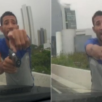 Polícia prende homem flagrado em vídeo durante assalto no viaduto Capitão Temudo