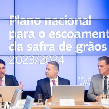Ministros Silvio Costa Filho, Renan Filho e Carlos Fávaro apresentam ações para facilitar o escoamento da safra de grãos 2023/2024 